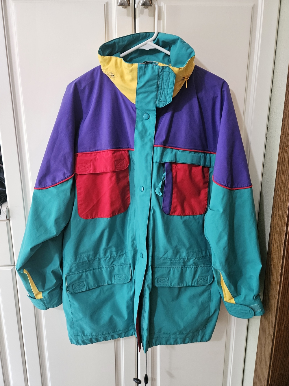Vintage 80s 90s Eddie Bauer Goretex Ski Jacket Parka Colorblock Retro Gorpcore